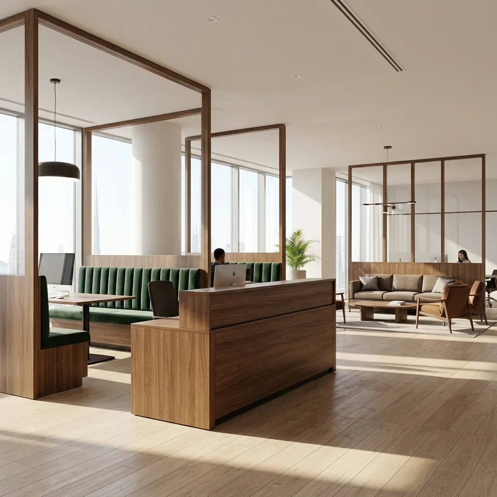 healthcare interior design dubai – RNM Interiors clinic reception DHA compliant fit-out
