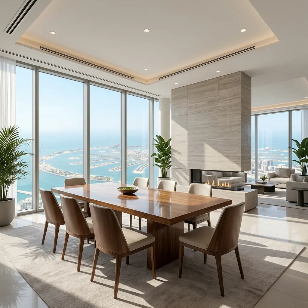 penthouse interior design dubai marina – RNM Interiors luxury full floor fit-out sea views