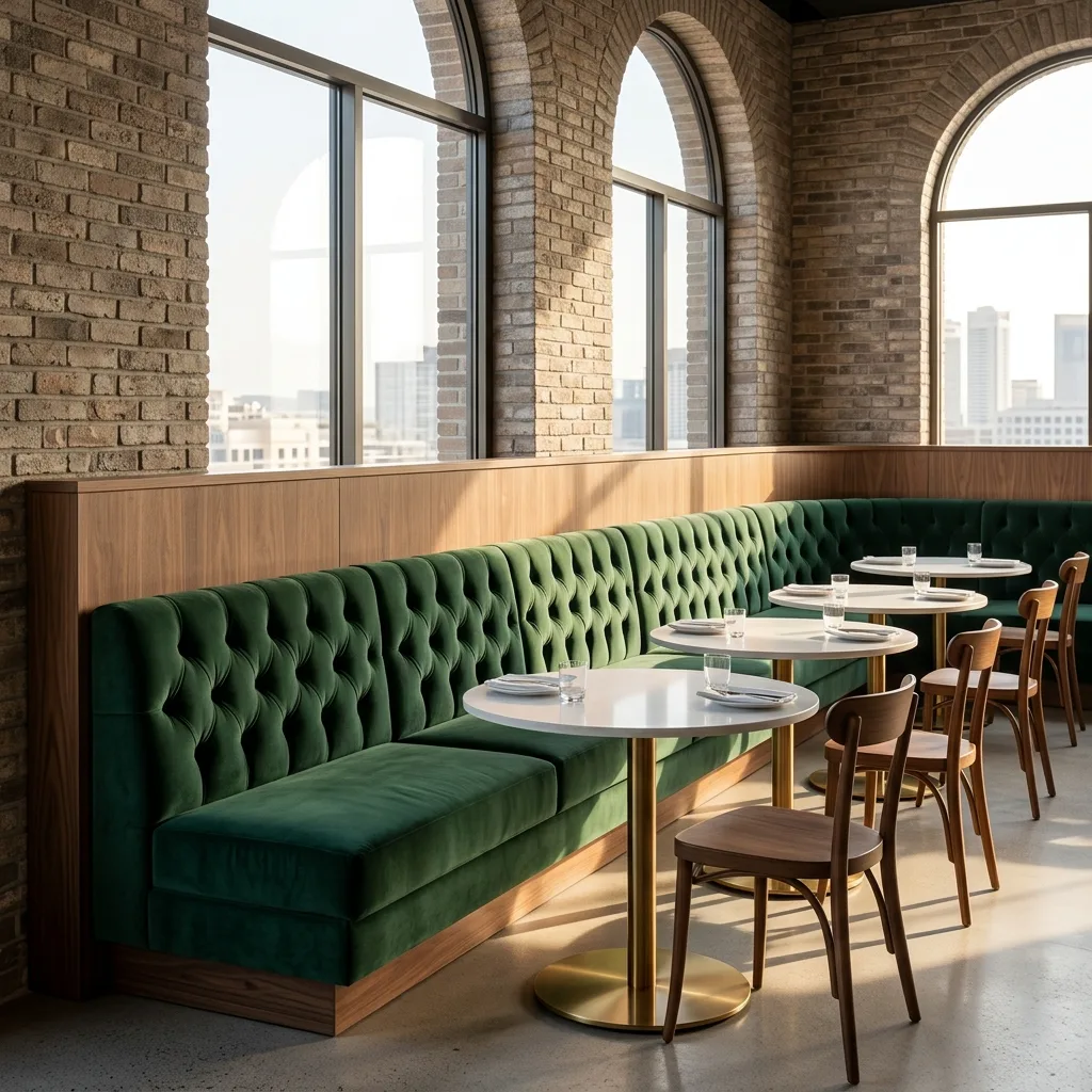 custom restaurant furniture banquette seating downtown dubai – RNM Interiors hospitality manufacturing
