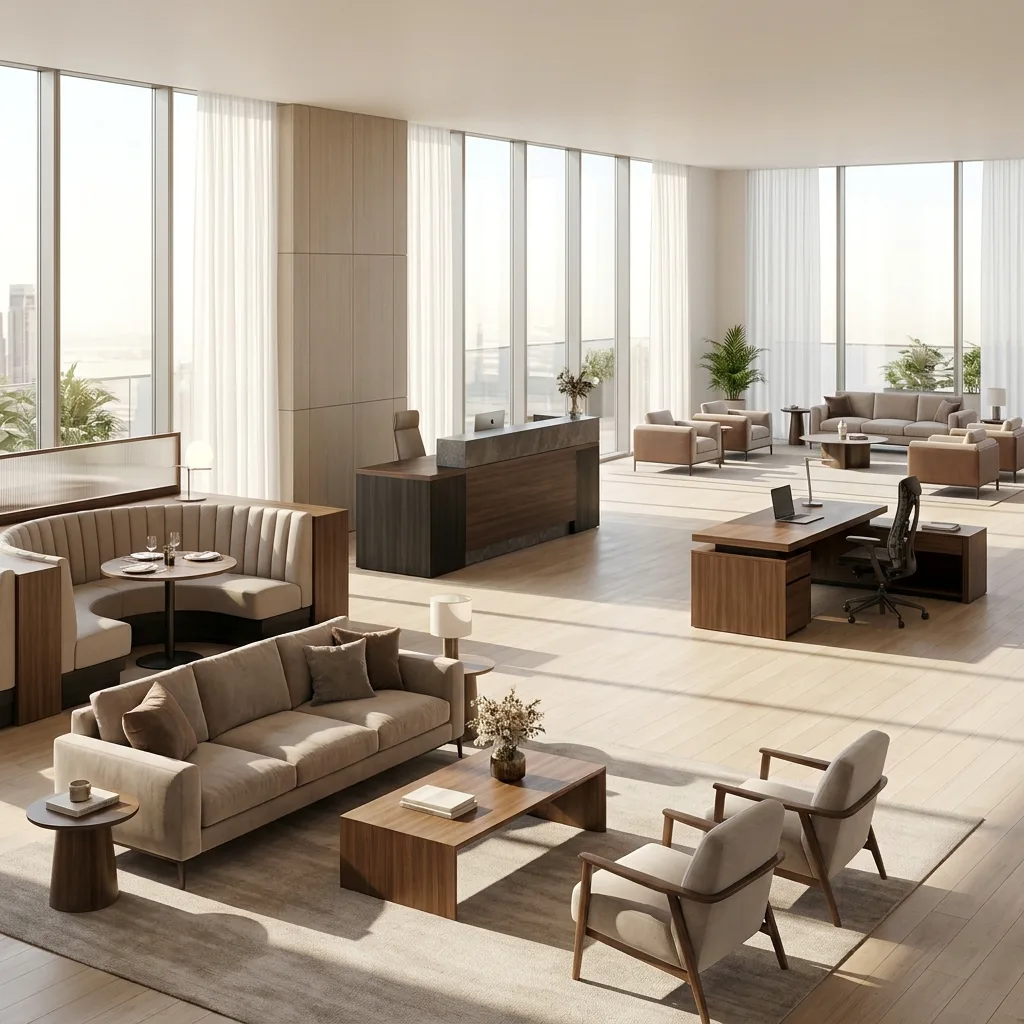 custom furniture manufacturing dubai – RNM Interiors bespoke sofa dining table residential commercial