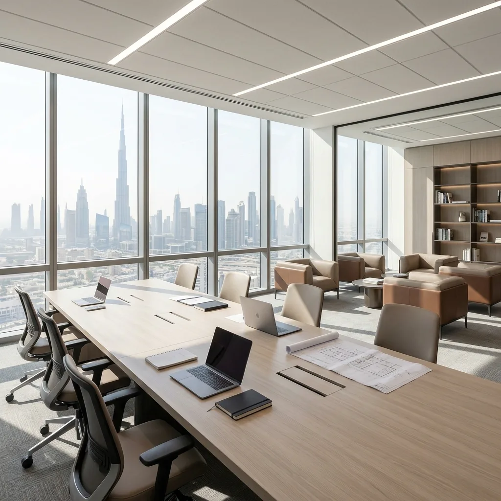 category a office floor business bay dubai – RNM Interiors landlord base build delivery
